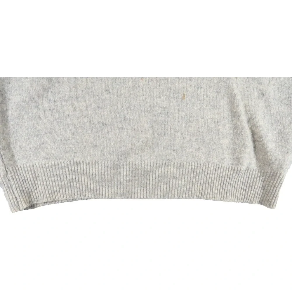 VTG 70s Pendleton Men L Lambswool V Neck Sweater Gray Pullover Made In USA Flaw